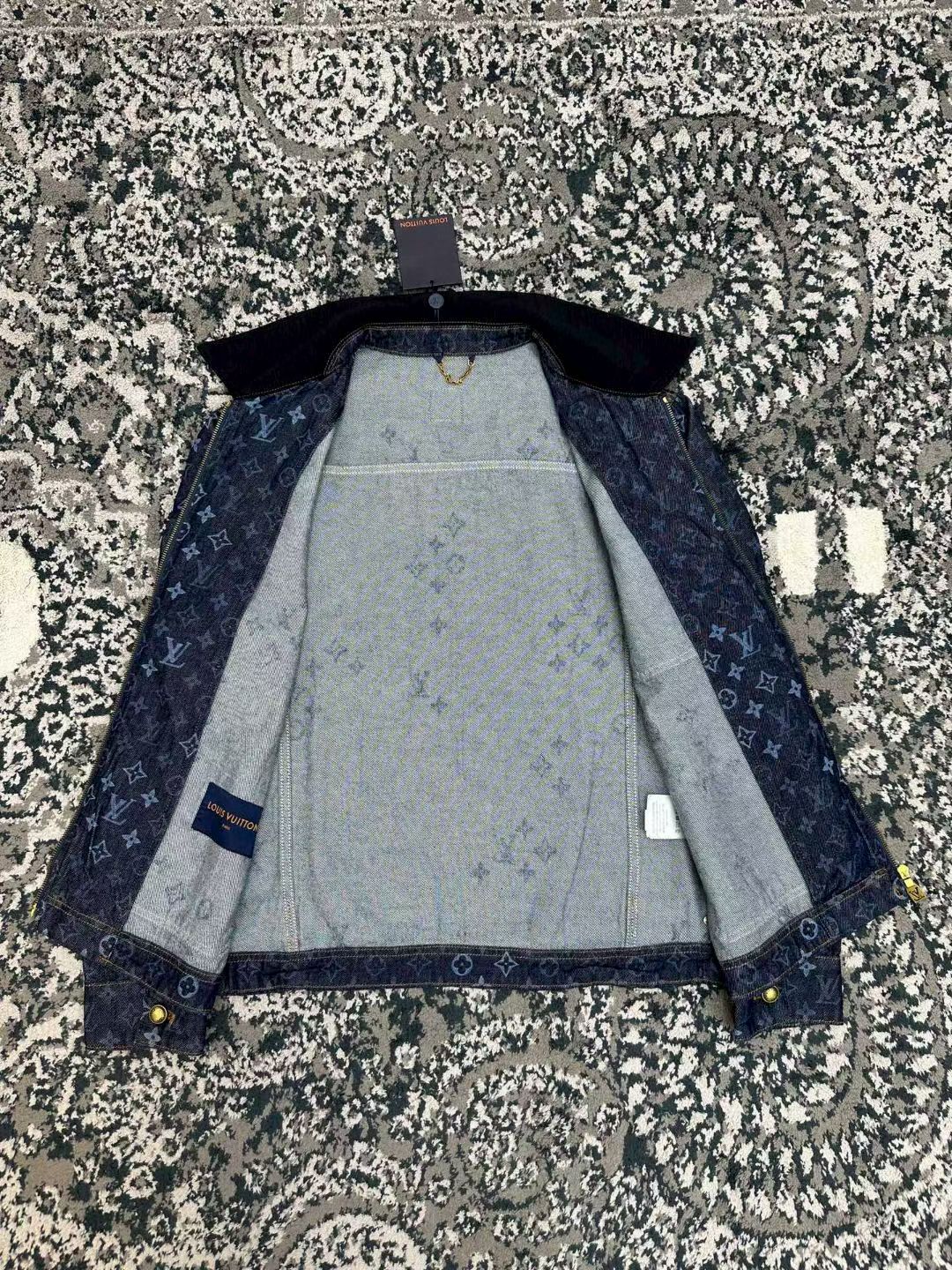 LV Blue Monogram Denim Zip Jacket