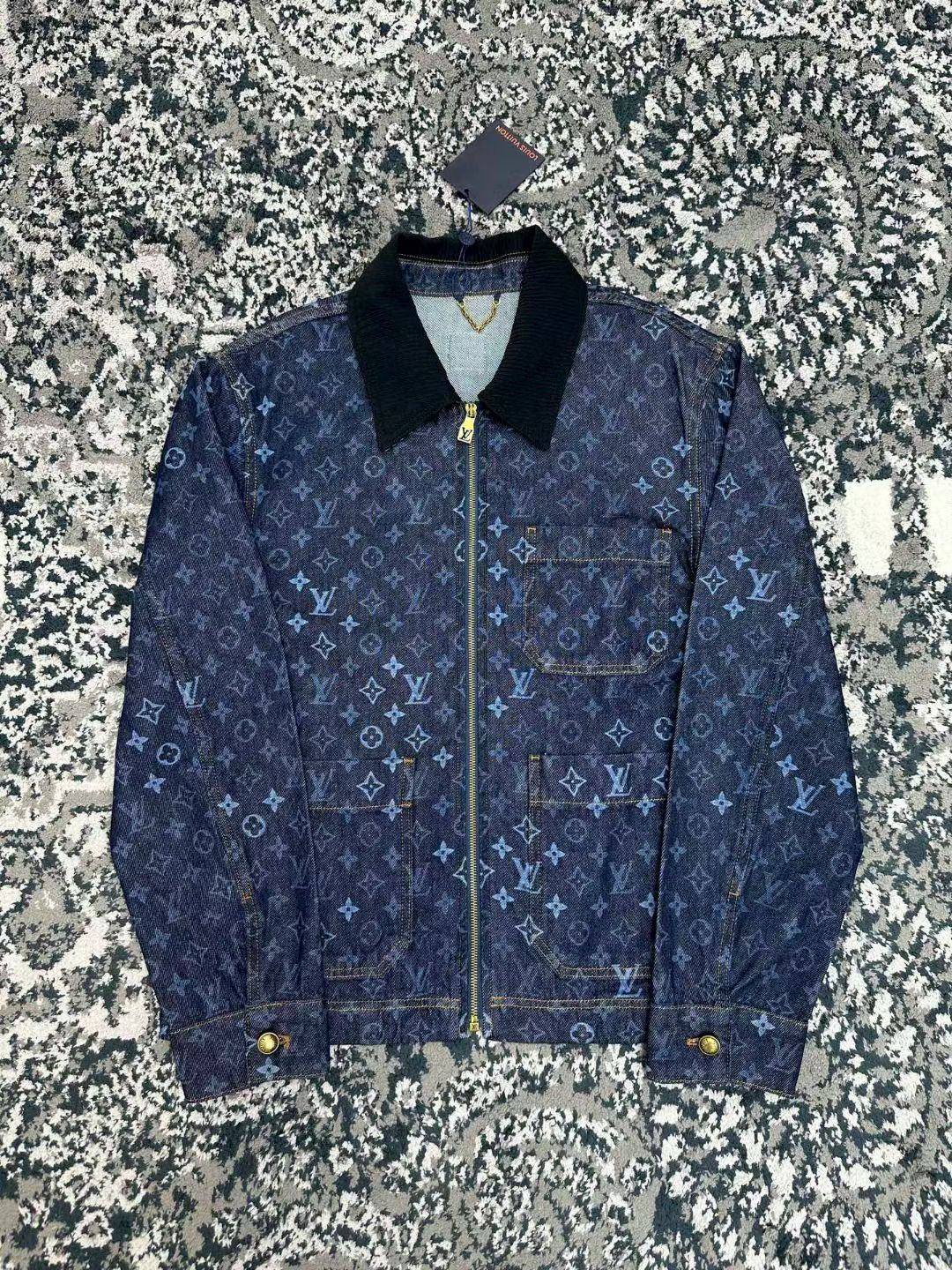 LV Blue Monogram Denim Zip Jacket