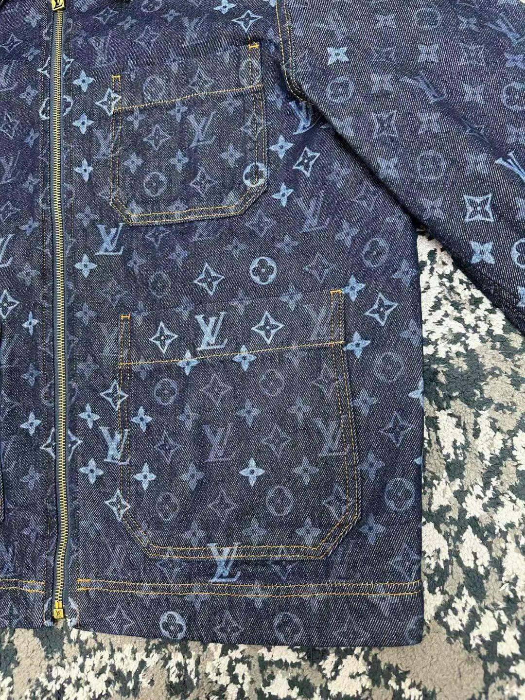 LV Blue Monogram Denim Zip Jacket