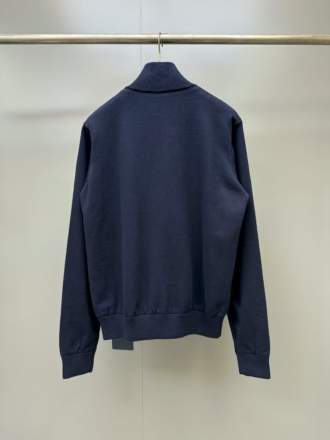 LV Navy Gold Logo Zip Knit Jacket