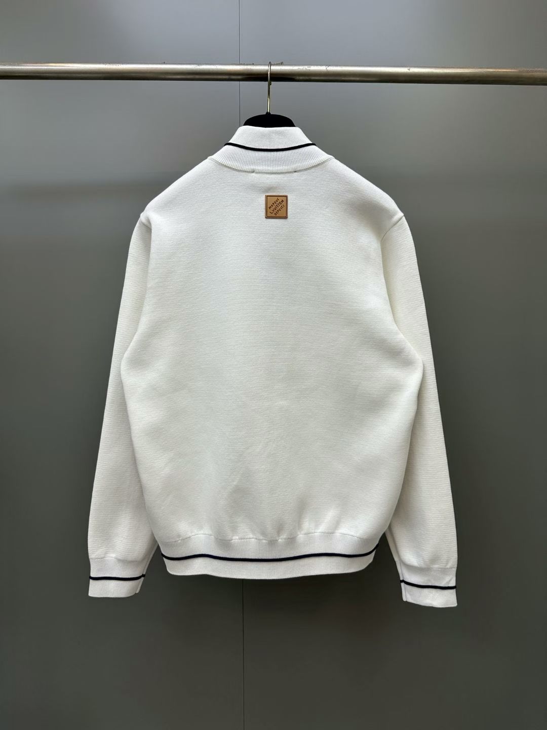 LV White Gray Color Block Zip Jacket