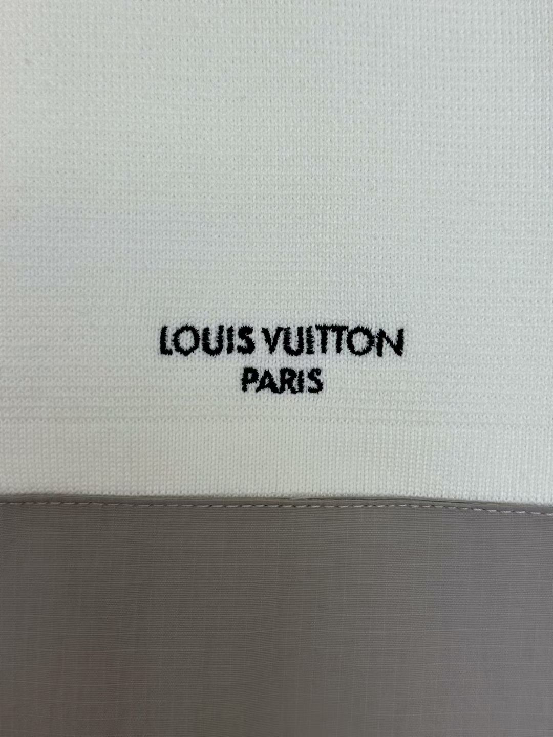 LV White Gray Color Block Zip Jacket