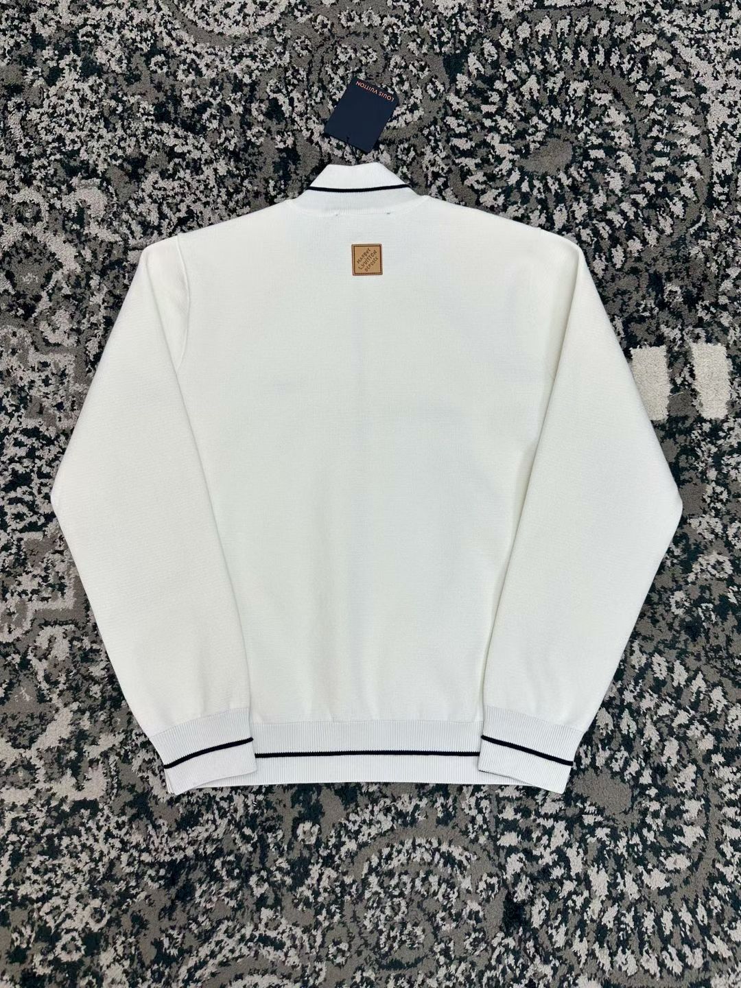 LV White Gray Color Block Zip Jacket