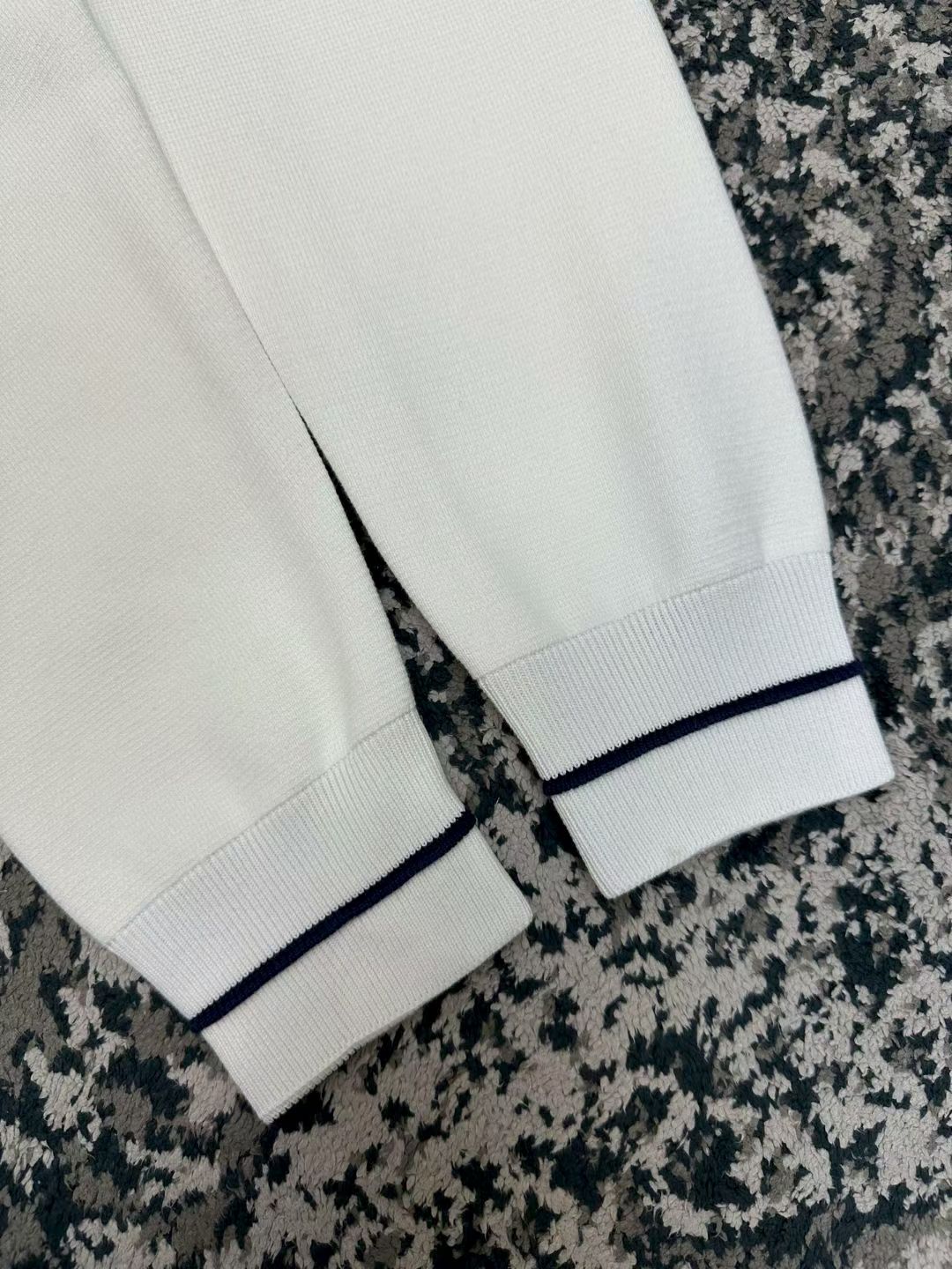 LV White Gray Color Block Zip Jacket