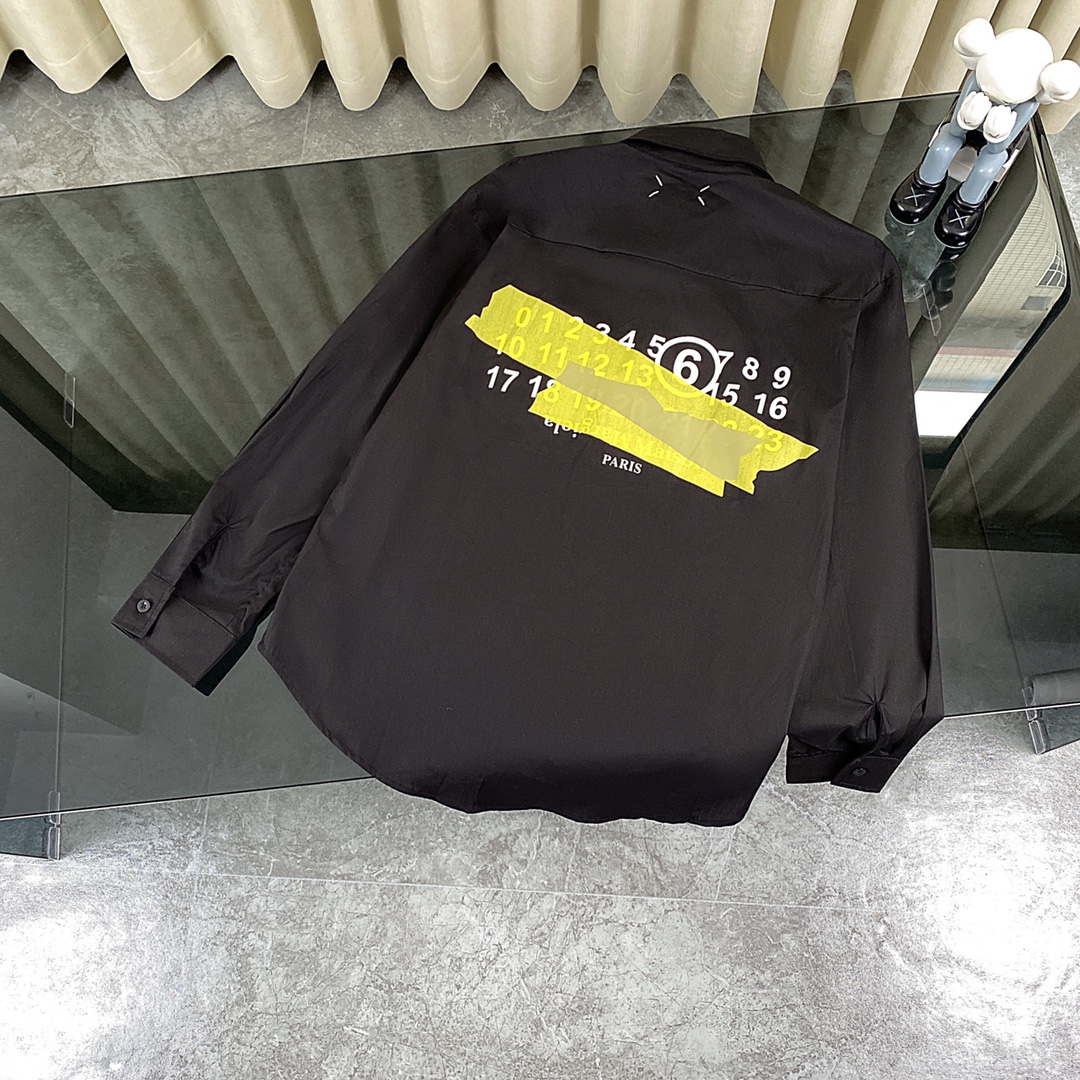 Maison Margiela MM6 Magira Quadrant Embroidered Shirt in Black and White - 图片 2