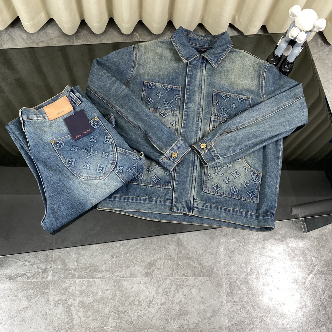 En gros bon marché
 Louis Vuitton Vêtements Manteaux & Blousons Jeans Culottes & Pantalons Tenues Deux Pièces & Ensembles Assortis Noir Bleu épissure Unisexe Fashion Peu importe