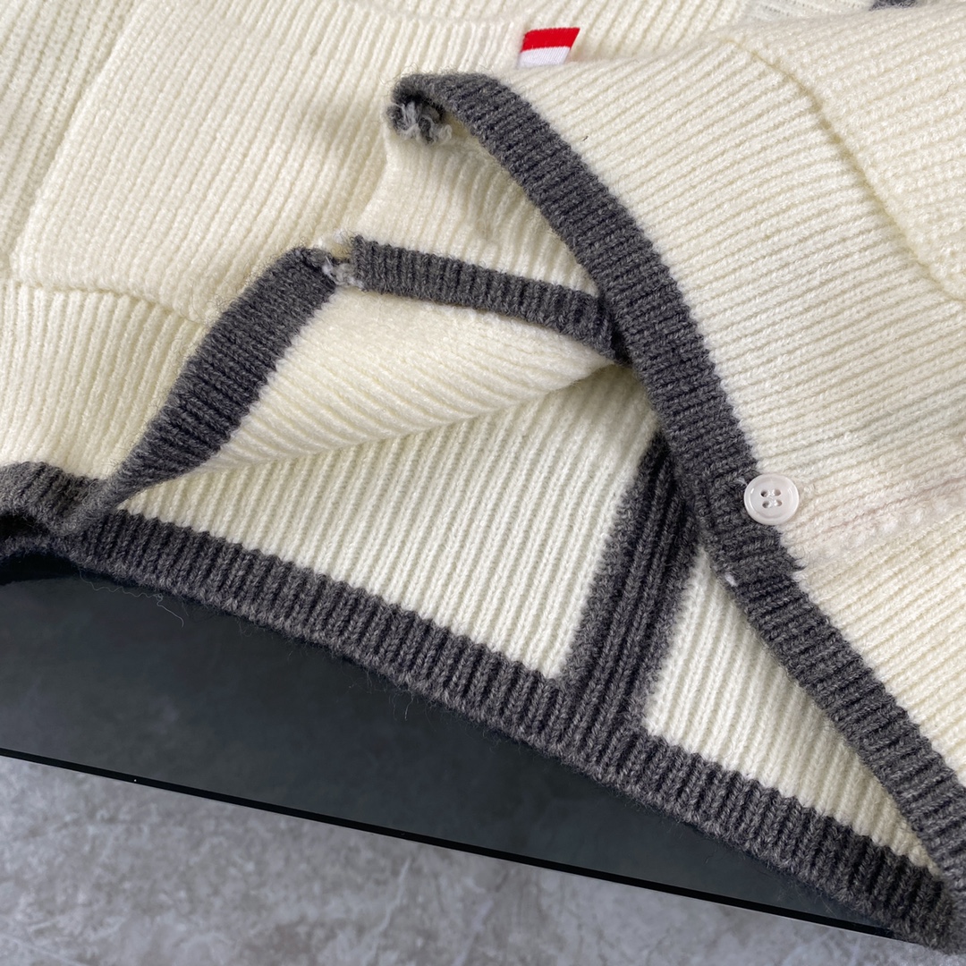 THOM BROWNE TB 23ss Sweater Jacket: Classic Four-Bar Wool Needles, Exclusive High-End Custom - 图片 6