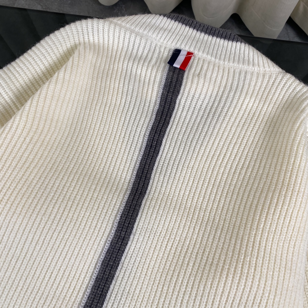 THOM BROWNE TB 23ss Sweater Jacket: Classic Four-Bar Wool Needles, Exclusive High-End Custom - 图片 3