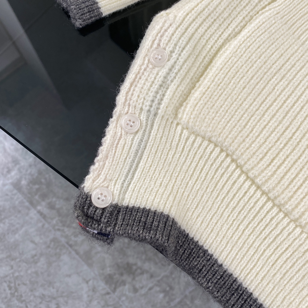 THOM BROWNE TB 23ss Sweater Jacket: Classic Four-Bar Wool Needles, Exclusive High-End Custom - 图片 4