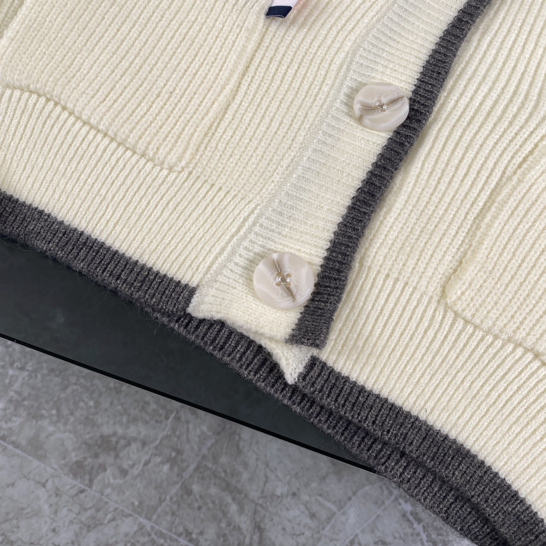 THOM BROWNE TB 23ss Sweater Jacket: Classic Four-Bar Wool Needles, Exclusive High-End Custom - 图片 5
