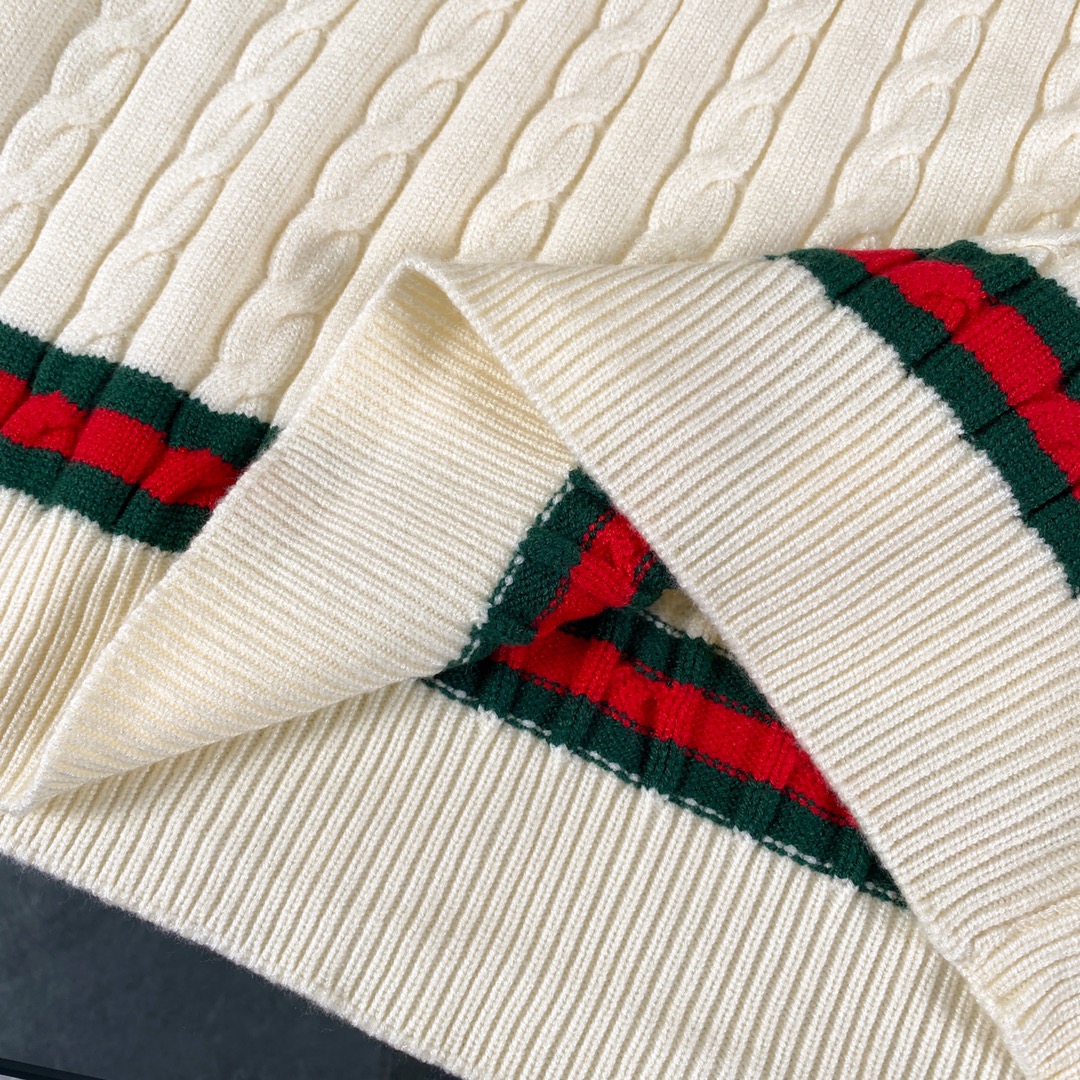 Gucci 24ss Wool Knit Suit with Colored Collar [Top Version] - 图片 4