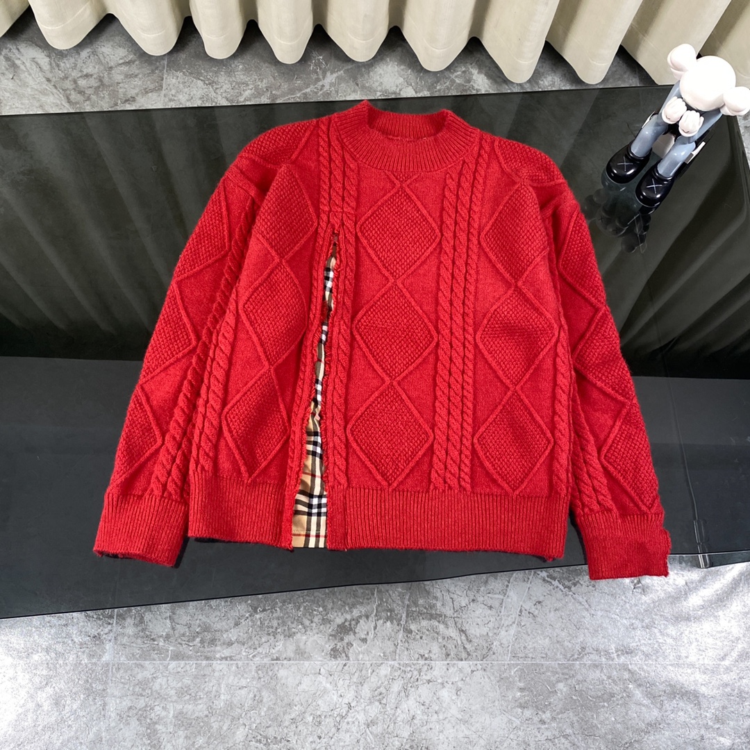 Burberry Barbory Classic Plaid Sweater: Youthful Unisex Casual Fashion for Fall/Winter - 图片 1