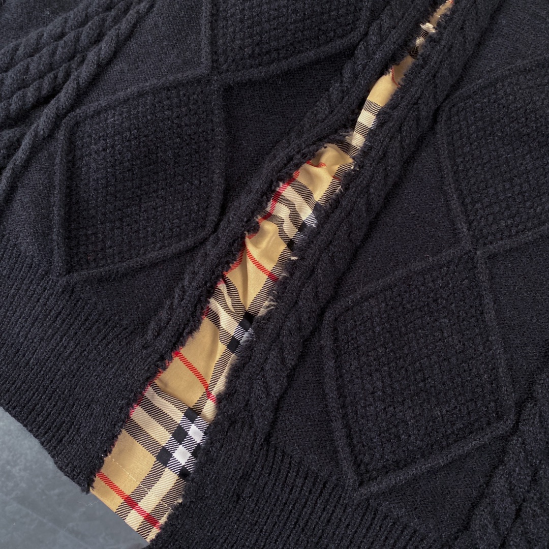Burberry Barbory Black Plaid Sweater: Classic Style for Young Men and Women - 图片 8