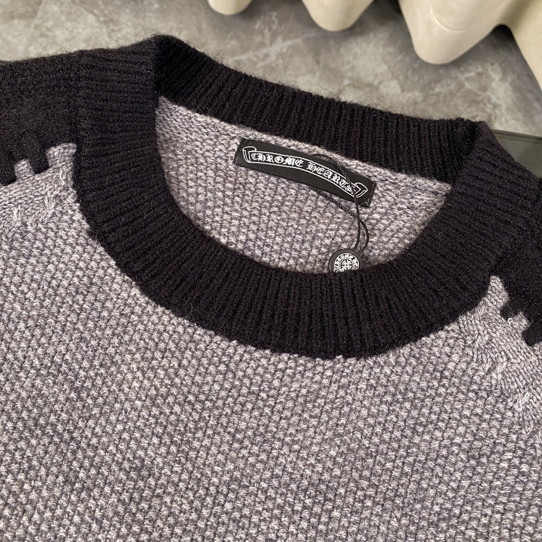 Chic Embroidered Sweater Collection from ChromeHearts: Retro Style, Unique Knit Threads, Versatile Fashion Statement - 图片 6