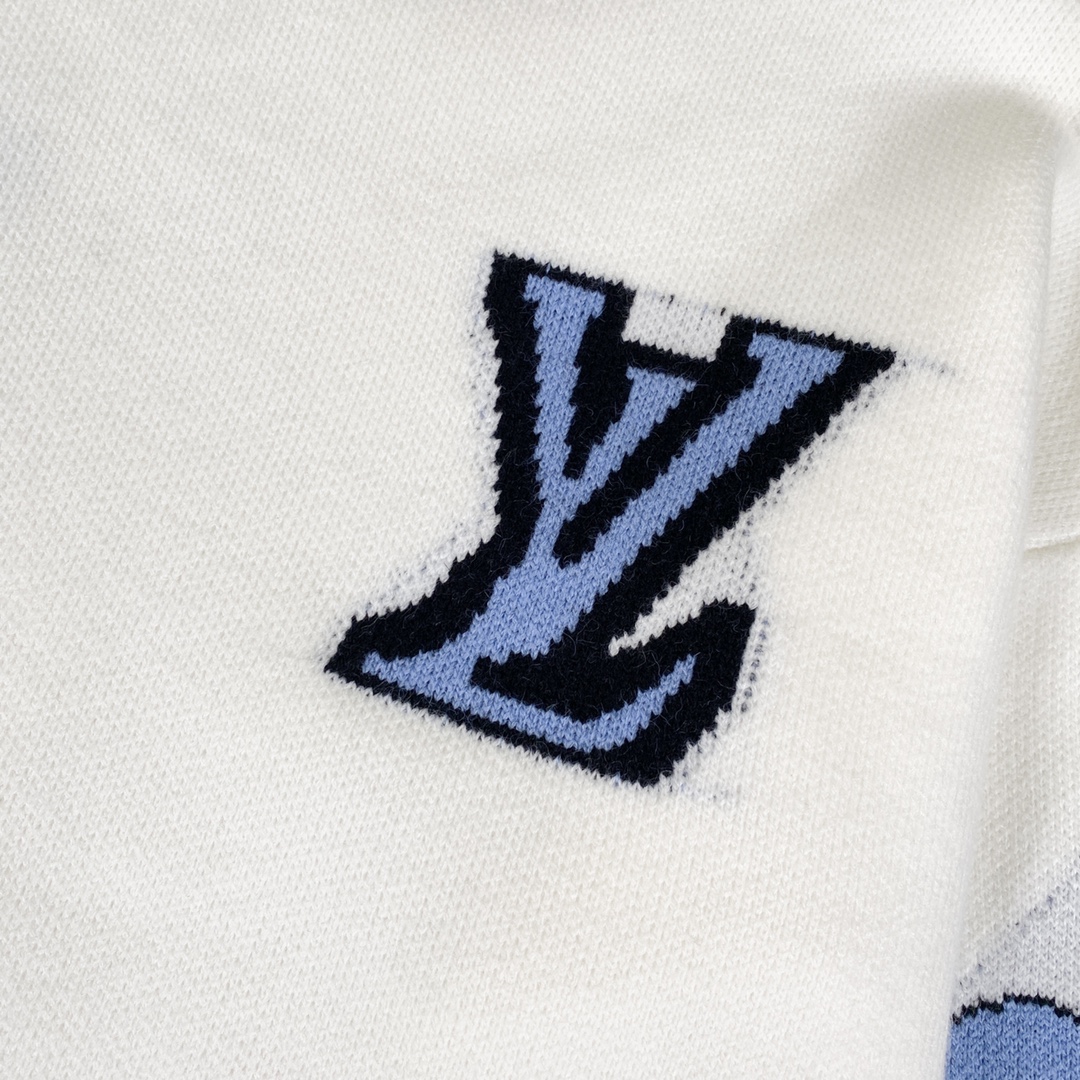 LV Classic Wool Sweater with Floral Detail in Grey and White, Sizes S-L - 图片 7