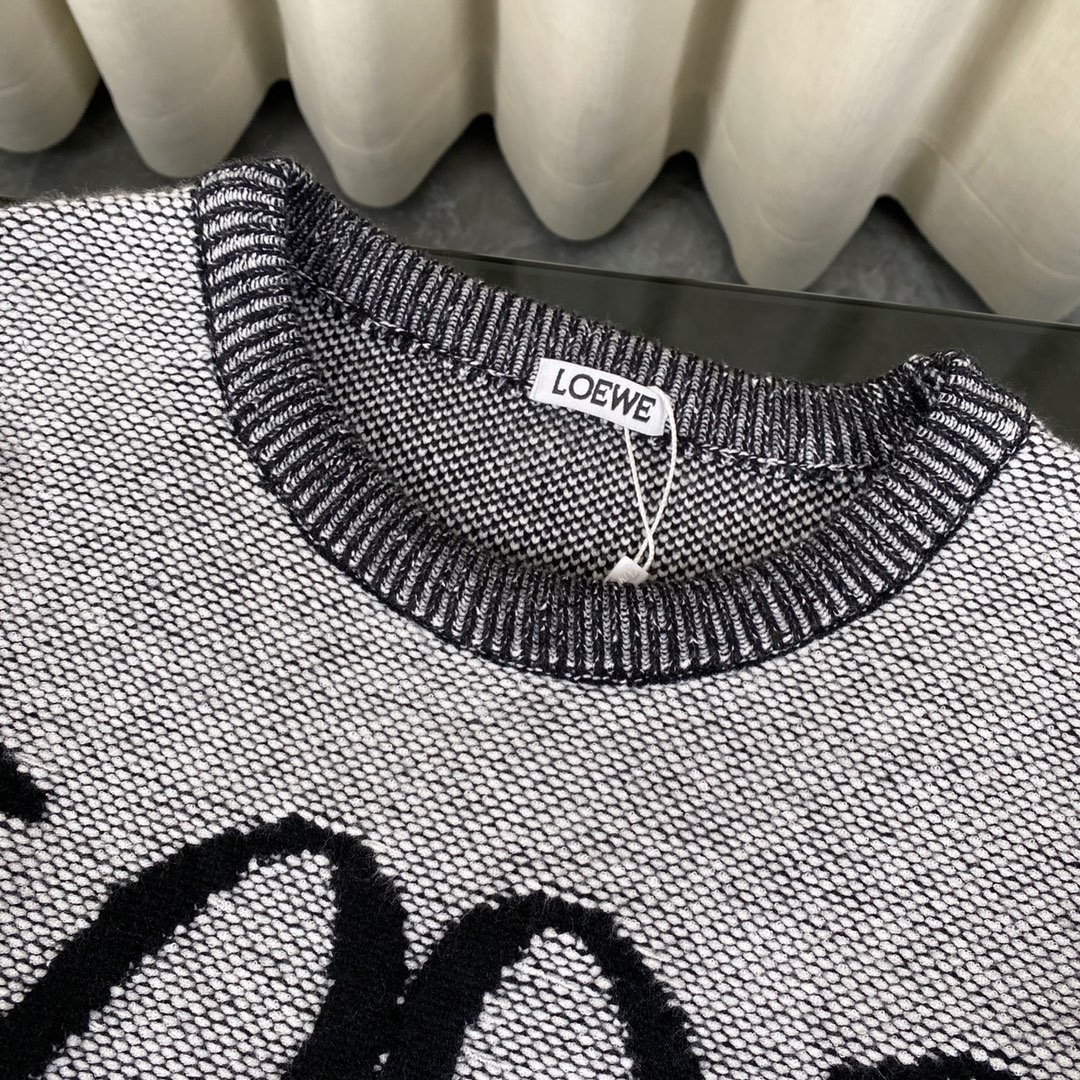 High-Quality 360cj Top Version Loewe Wool Coat in Grey Curtain, 23SS - 图片 5