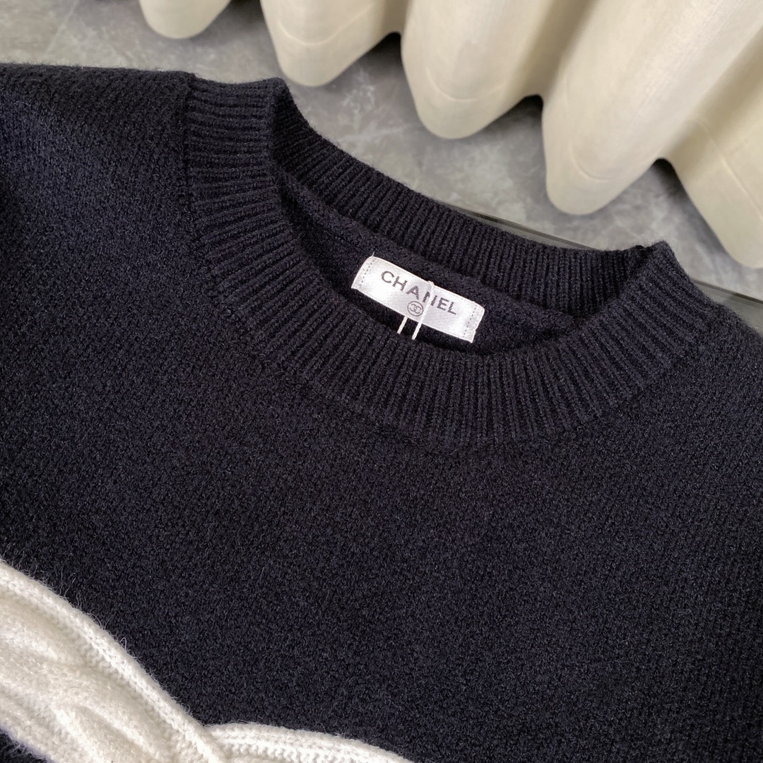 Chanel 24ss Sweater Coat: High-Quality Original Design in Black and White - 图片 6