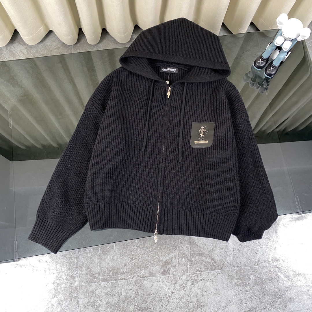 Chrome Hearts CH Crocson Sweater Coat: Top Quality, Perfect Style, Heavy Embroidery.