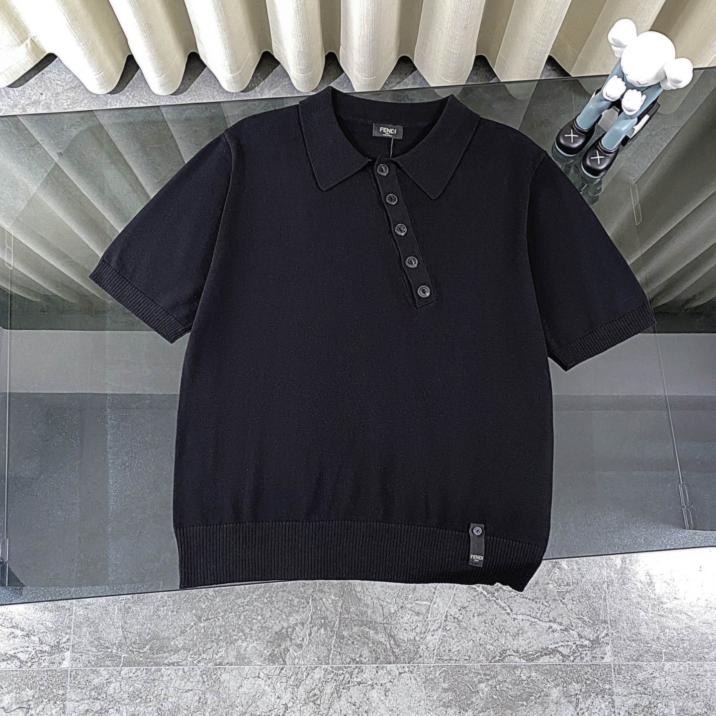 FENDI/Fendi 2025 nueva temporada de verano, polo de manga corta tejido para hombre, encuentro con Fendi, desbloquea el …