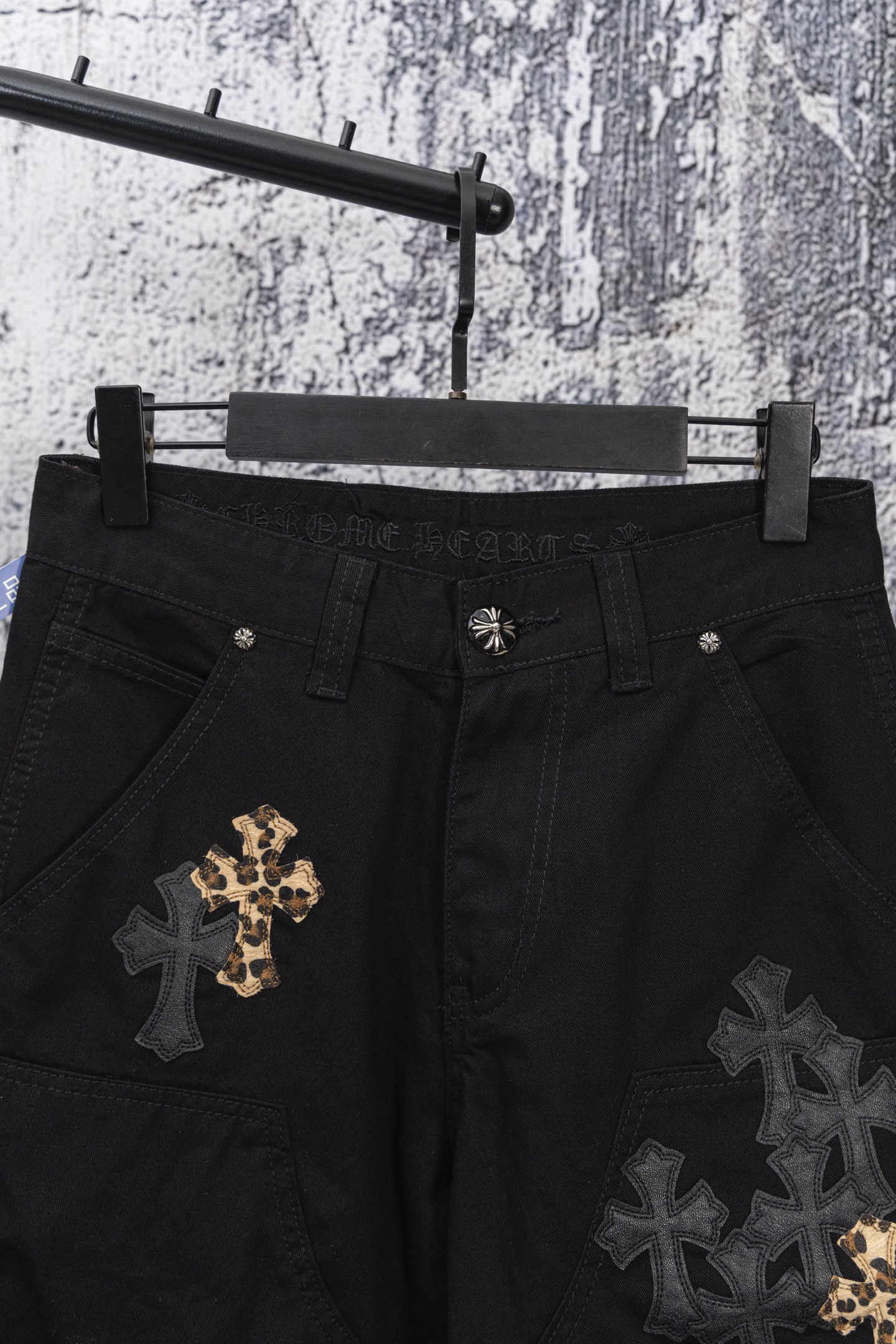 Chrome Hearts Leopard Cross Patchwork Black Jeans 4 i1758060786864 5489 0 2