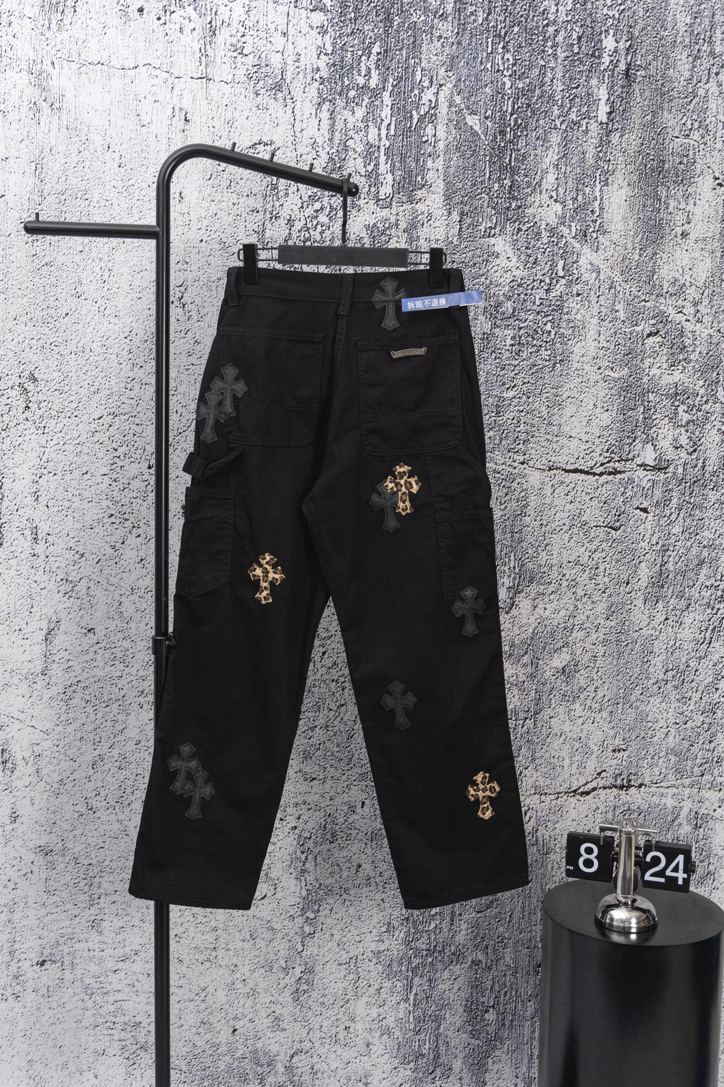 Chrome Hearts Leopard Cross Patchwork Black Jeans 3 i1758060786944 8716 0 1