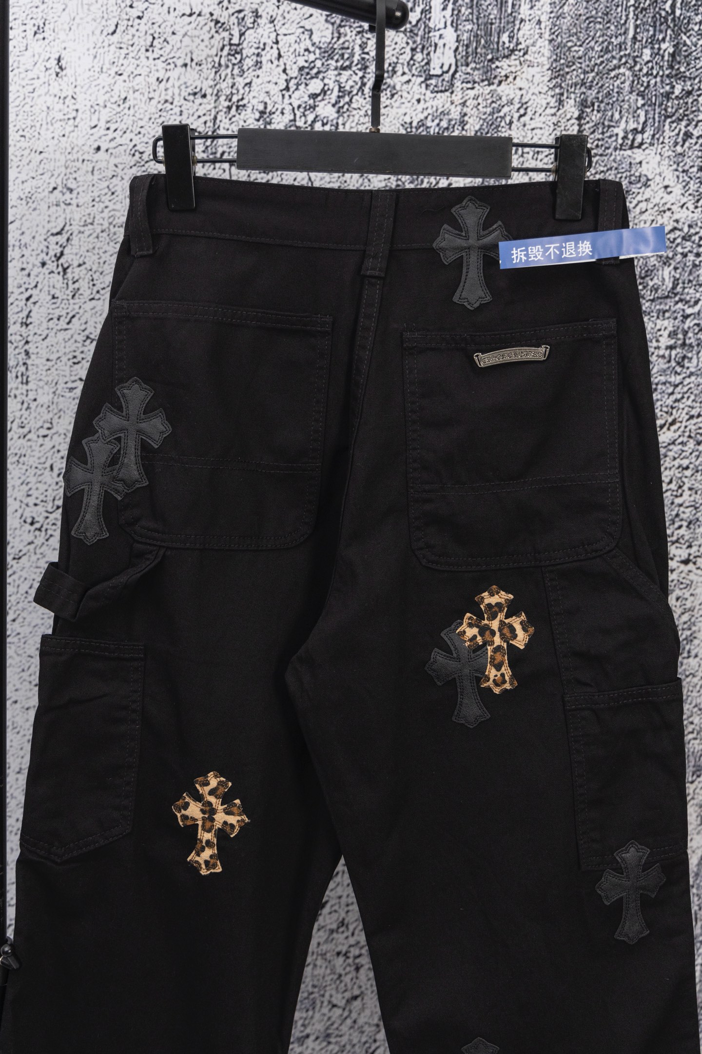 Chrome Hearts Leopard Cross Patchwork Black Jeans 12 i1758060788547 5975 0 10