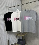 Dior Designer
 Clothing T-Shirt Shop Designer Replica
 Black Grey White Printing Unisex Spring/Summer Collection Fashion Short Sleeve