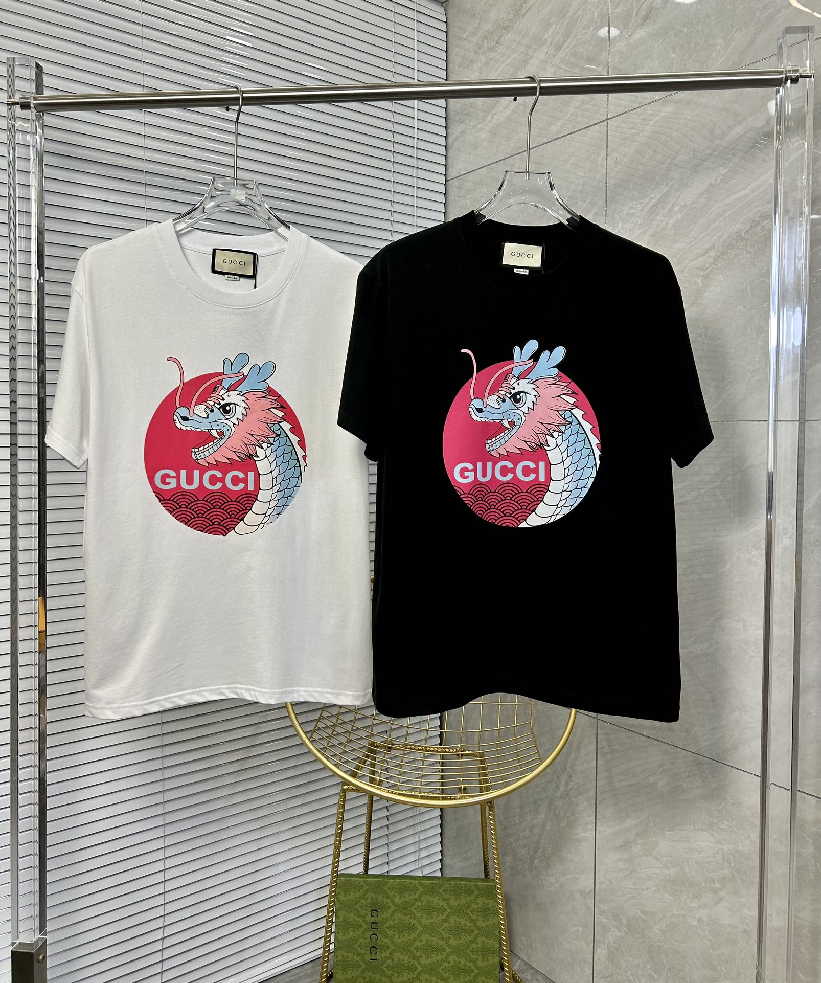 Gucci Clothing T-Shirt Black White Cotton Spring/Summer Collection Fashion Short Sleeve