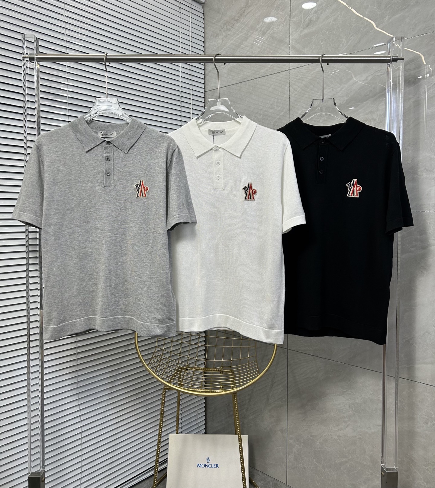 MON*CLER 蒙口  2025春夏新品针织翻领polo衫，进口纱线针织面...