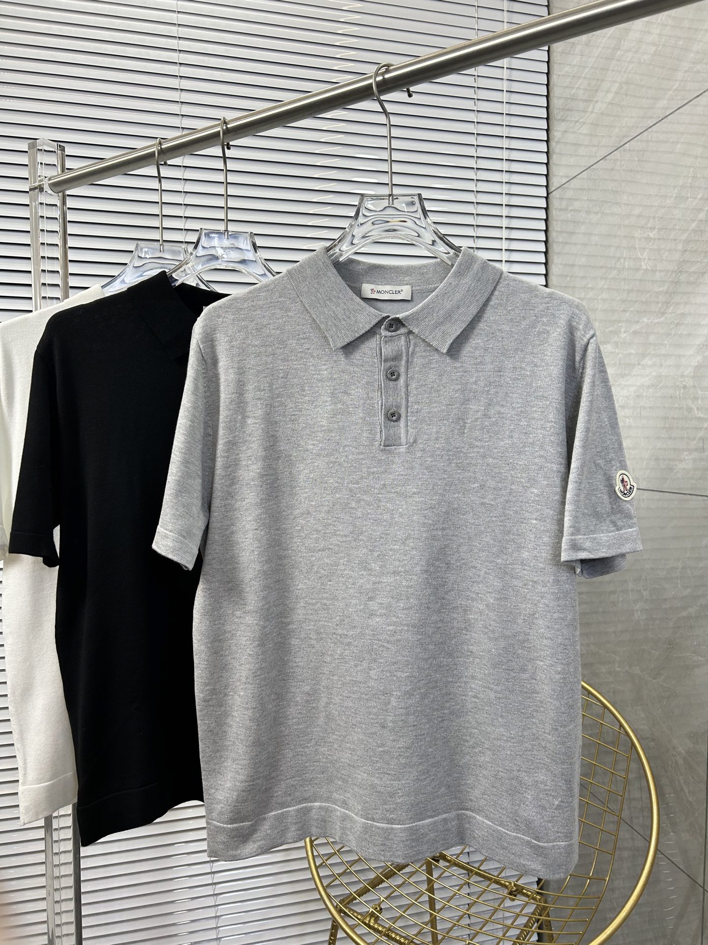 MON*CLER 蒙口  2025春夏新品针织翻领polo衫，进口纱线针织面...