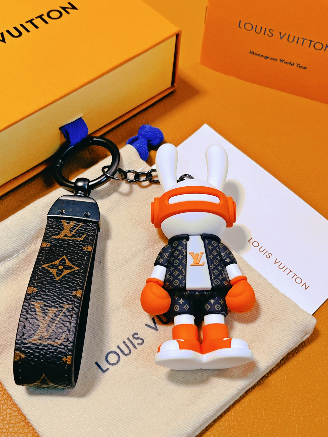 DJ rabbit keychain back view