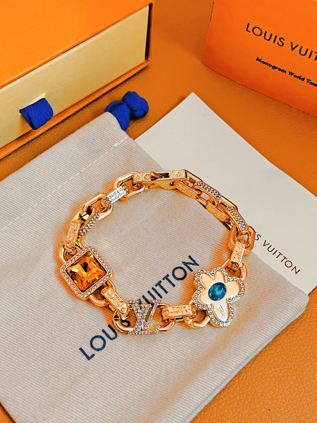 Louis Vuitton Joyas Pulsera Collar Amarillo Cadena