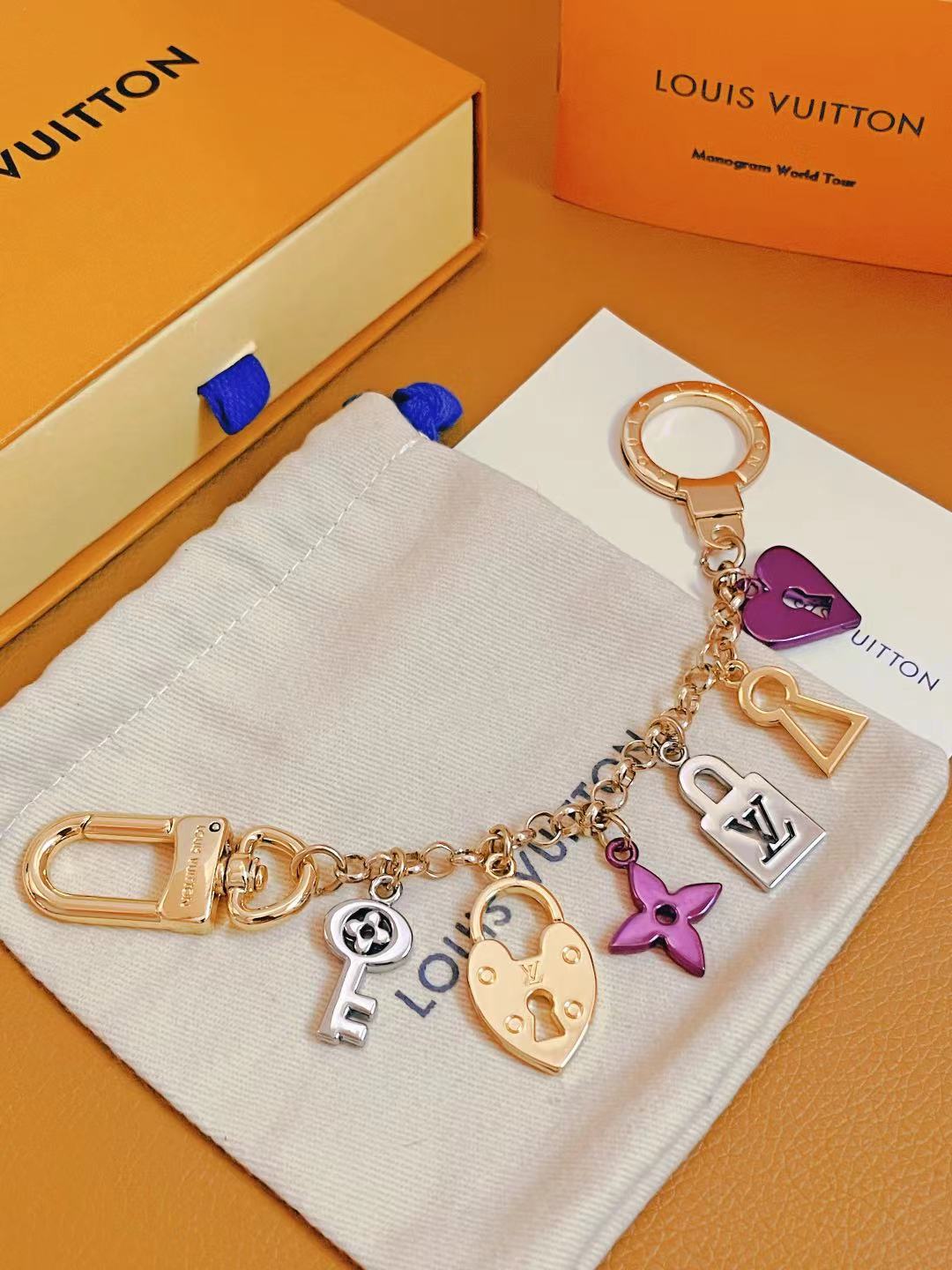 Handcrafted leather keychain close up