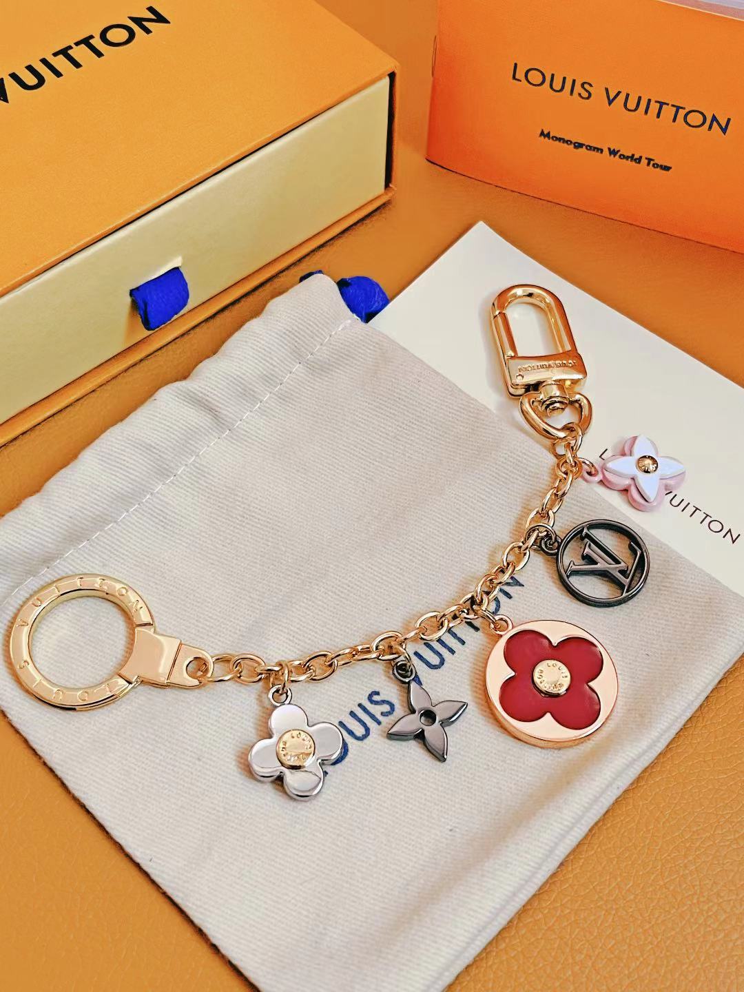 Leather keychain front view