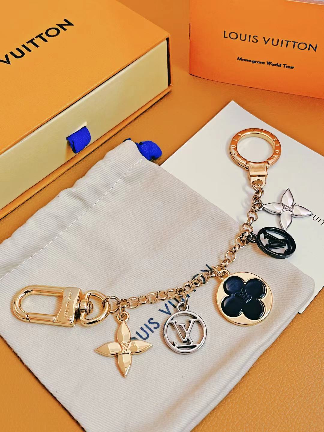 Hand-stitched leather keychain