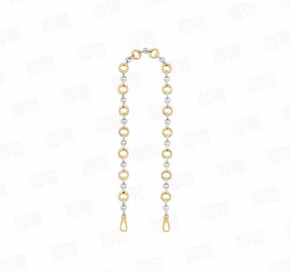 Louis Vuitton Capucines BB gold hardware bag charm chain with flower pattern.