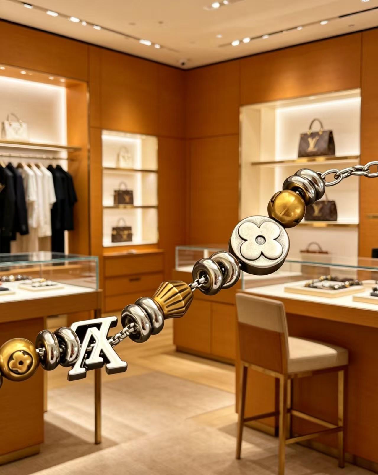 Louis Vuitton 1VEtemal Beads 手链选用莹泽金属打造 是对路易威登隽永元素的动人演绎