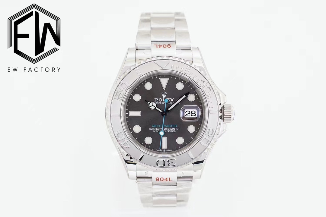 Rolex Yacht Master Relógio Azul Denim Correia de aço inoxidável