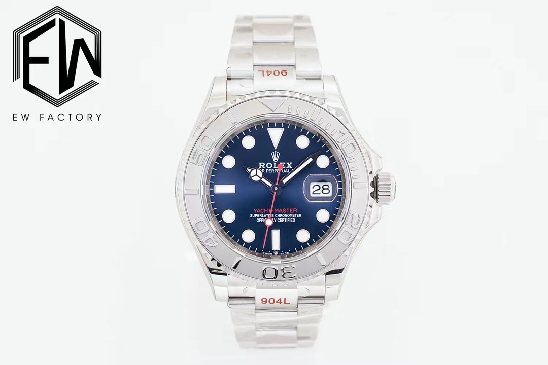 Rolex Yacht Master Relógio Azul Denim Correia de aço inoxidável