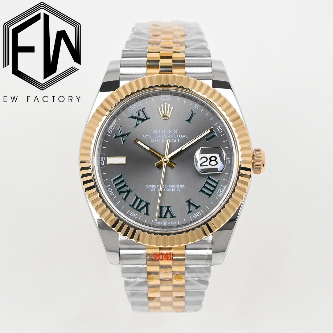 Rolex Datejust Montre Bleu Denim bleu Or Blanc Jaune