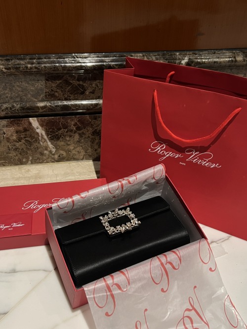 Roger Vivier Evening Bag With Rhinestone Buckle, Adjustable Shoulder Strap 1 Roger Vivier Evening Bag With Rhinestone Buckle, Adjustable Shoulder Strap