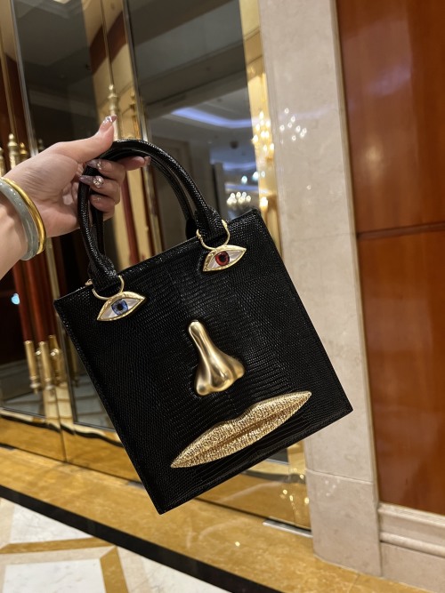 Schiaparelli Iconic Face Bag, Top Handle, Luxury Leather, Designer Handbag 1 Schiaparelli Iconic Face Bag, Top Handle, Luxury Leather, Designer Handbag