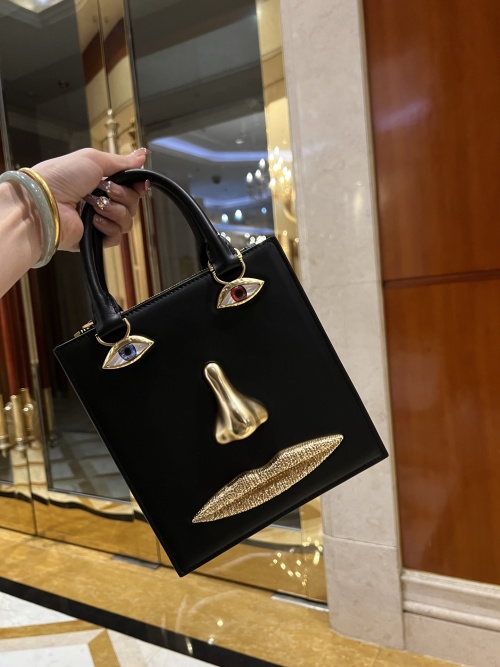 Schiaparelli Surreal Face Handbag, Luxury Leather Top Handle Bag for Women 1 Schiaparelli Surreal Face Handbag, Luxury Leather Top Handle Bag for Women