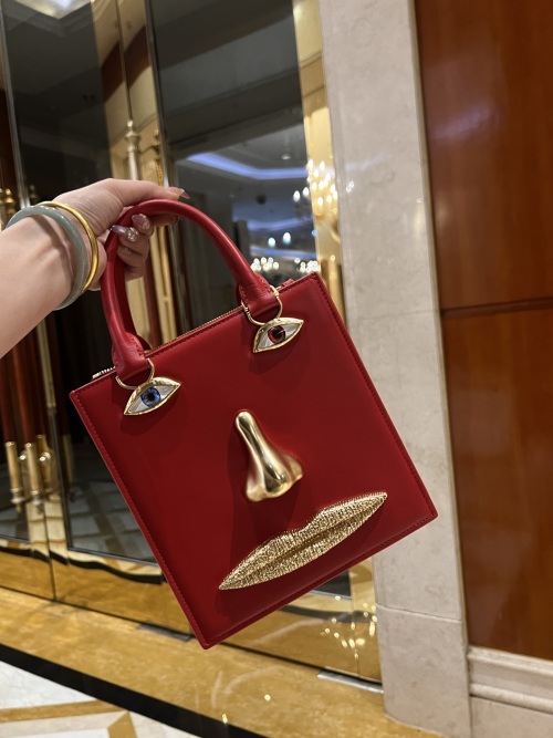 Schiaparelli Face Bag, Designer Top Handle Satchel with Unique Facial Features 1 Schiaparelli Face Bag, Designer Top Handle Satchel with Unique Facial Features