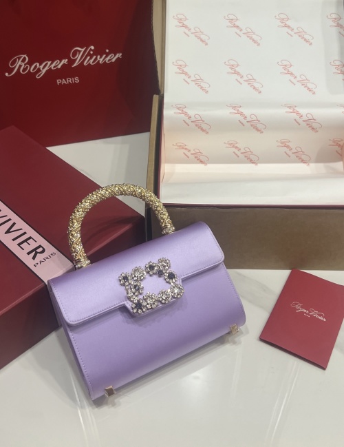 Roger Vivier Vividr Crystal-Embellished Handbag, Lilac Silk Satin 1 Roger Vivier Vividr Crystal-Embellished Handbag, Lilac Silk Satin