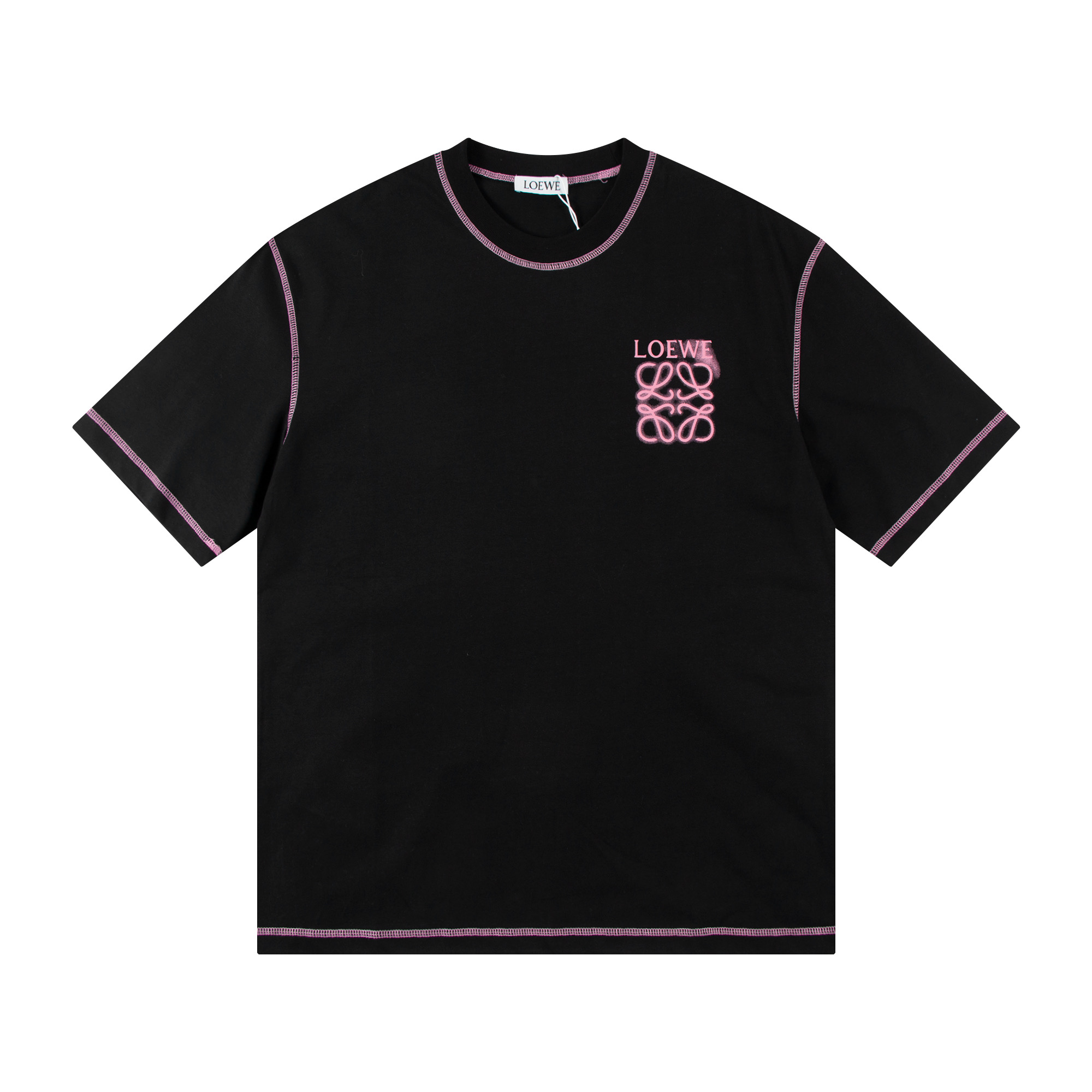 🅿️85 Estilo: Camiseta de manga corta LOEWE nueva 2024. Material: Algodón peinado de doble hilo de alta calid…