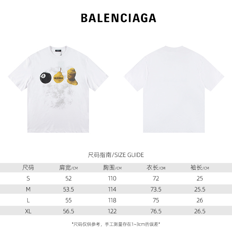 上新140 Balenciaga巴黎世家BLCG 释迦水果印花短袖T恤