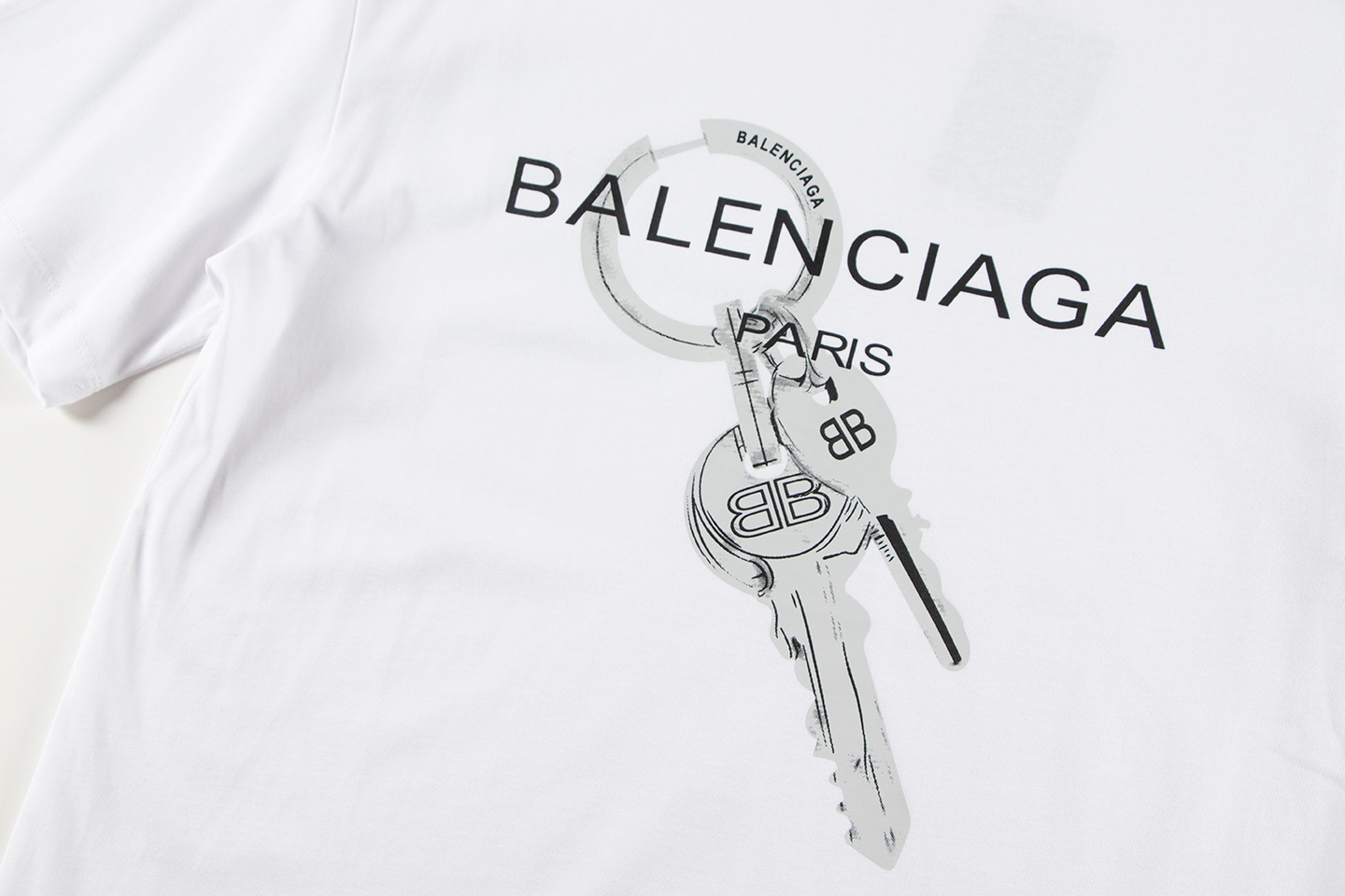 Balenciaga巴黎世家BLCG 钥匙印花短袖T恤