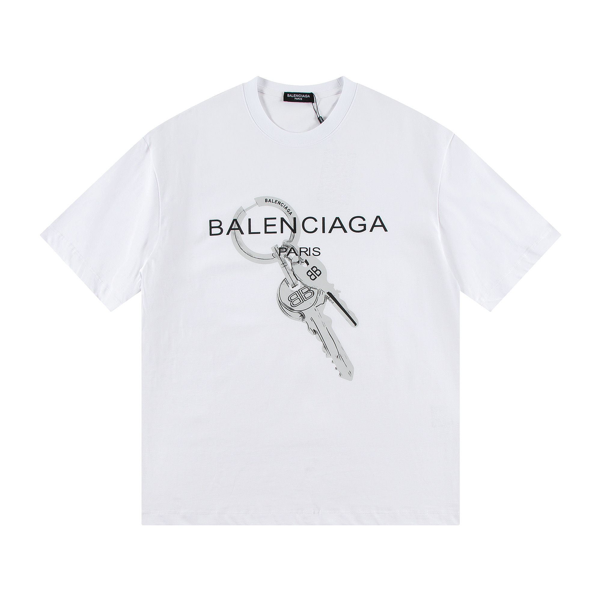 Balenciaga巴黎世家BLCG 钥匙印花短袖T恤