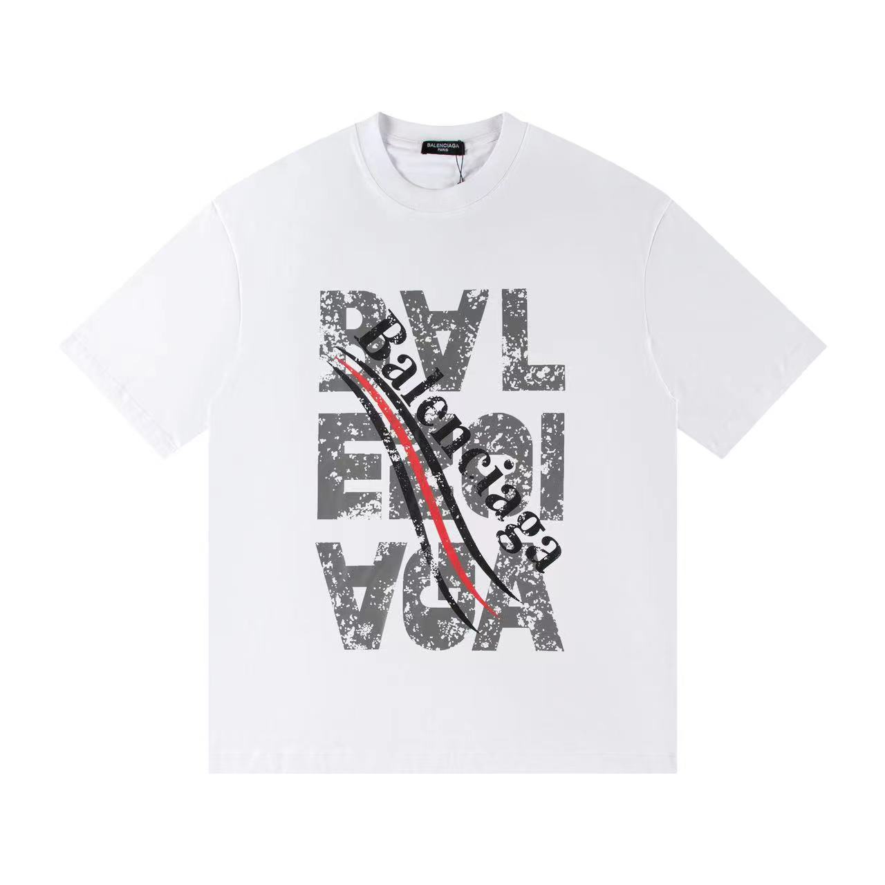 P63 Estilo: Camiseta de manga corta Balenciaga, nuevo modelo 2026. Material: algodón peinado de doble hilo de alta vers…